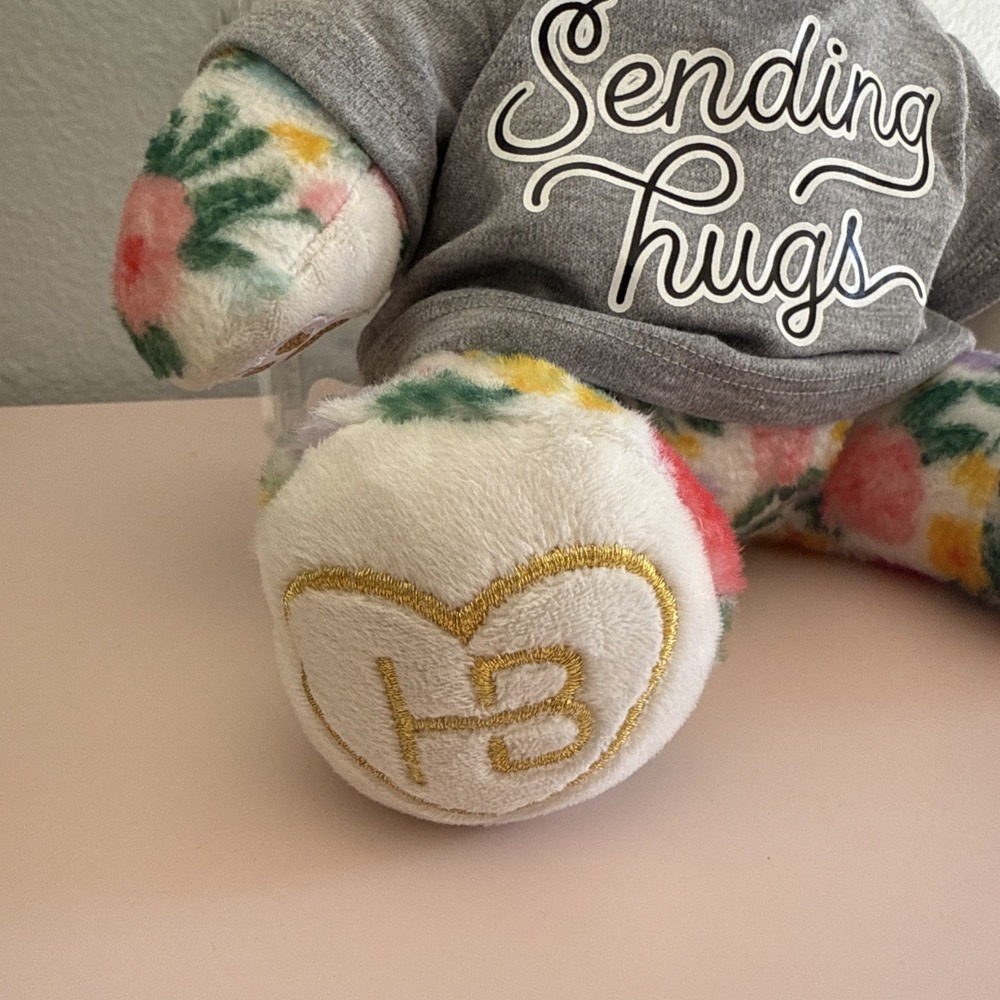 Oh So Lovely Build A Bear Heart Box HB Floral Teddy Bear 10" Sending Hugs - Picture 2 of 7